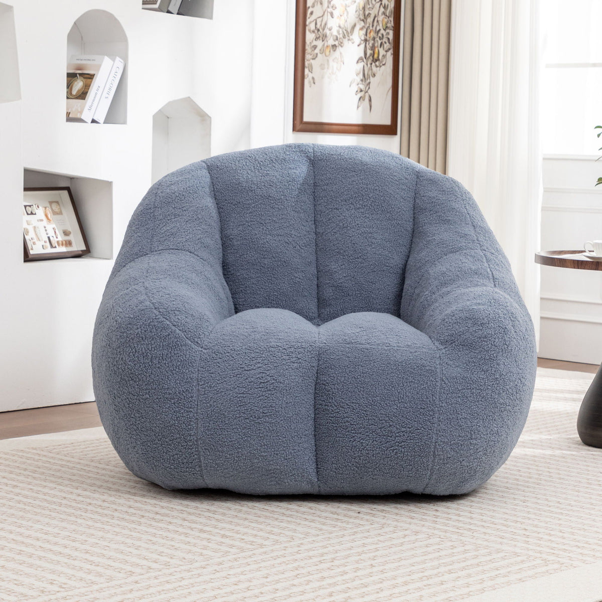 Comfy Bean Bag Chair With Memory Foam Filler, Tufted Soft