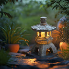 Solar-Powered Zen Garden Decor: Pagoda Lanterns & Statues