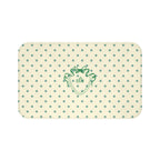 Polka Dot "Le Bain" Bath Mat — Cream & Sage Green Bathroom Rug