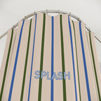 Playful 'SPLASH' Shower Curtain — Beige and Blue Modern Bath Curtain