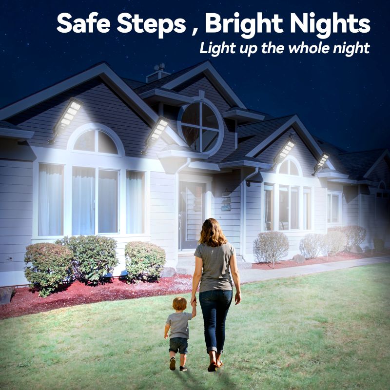 4 pack 200W solar street lights 25000 lumens