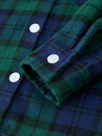 Christmas Boys Green & Navy Plaid Button Down Shirt
