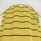 Le Bain Yellow Striped Shower Curtain — Minimalist French Bath Decor