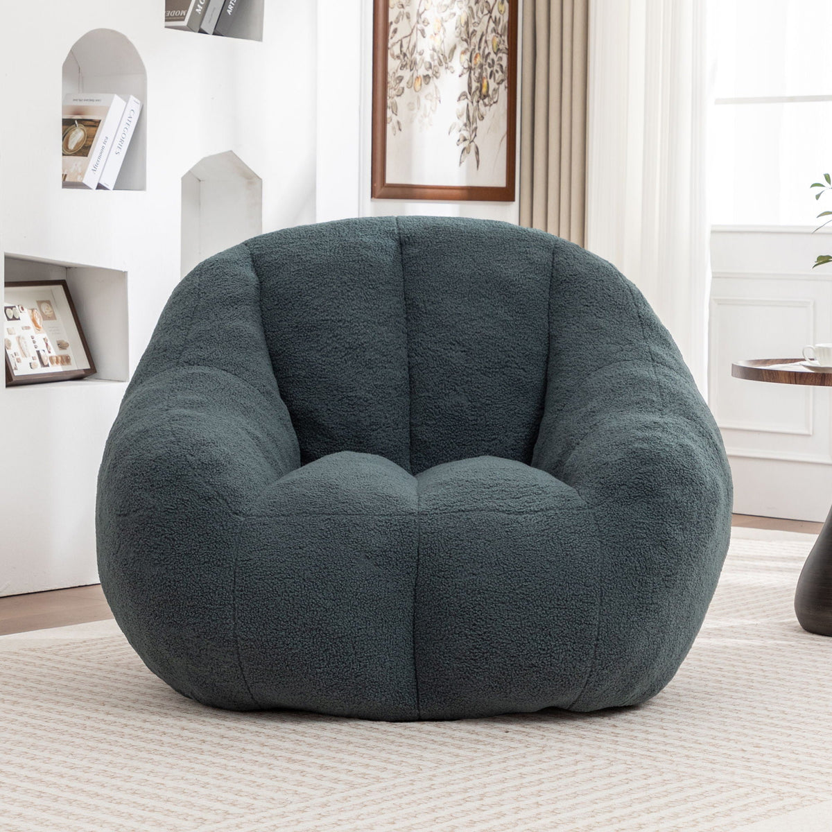 Comfy Bean Bag Chair With Memory Foam Filler, Tufted Soft