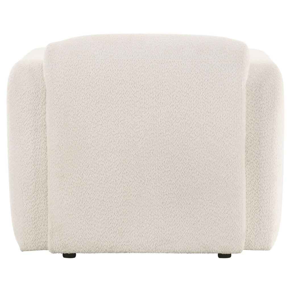 Dorset Fabric Upholstered Round Track Arm Accent Chair White