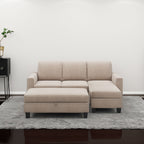 [New]81" Reversible Sectional Couch with Storage Chaise L-Shaped Sofa for Apartment Sectional Set Warm Grey