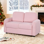 2-Seat Kids Sofa Toddler Sofa Couch with Soft Teddy Fleece Upholstery and Solid Wooden Frame