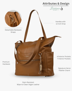 The Lillian Diaper Bag - Cognac