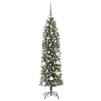 Artificial Slim Christmas Tree Green and White 59.06 in