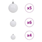 Artificial Slim Christmas Tree Green and White 59.06 in