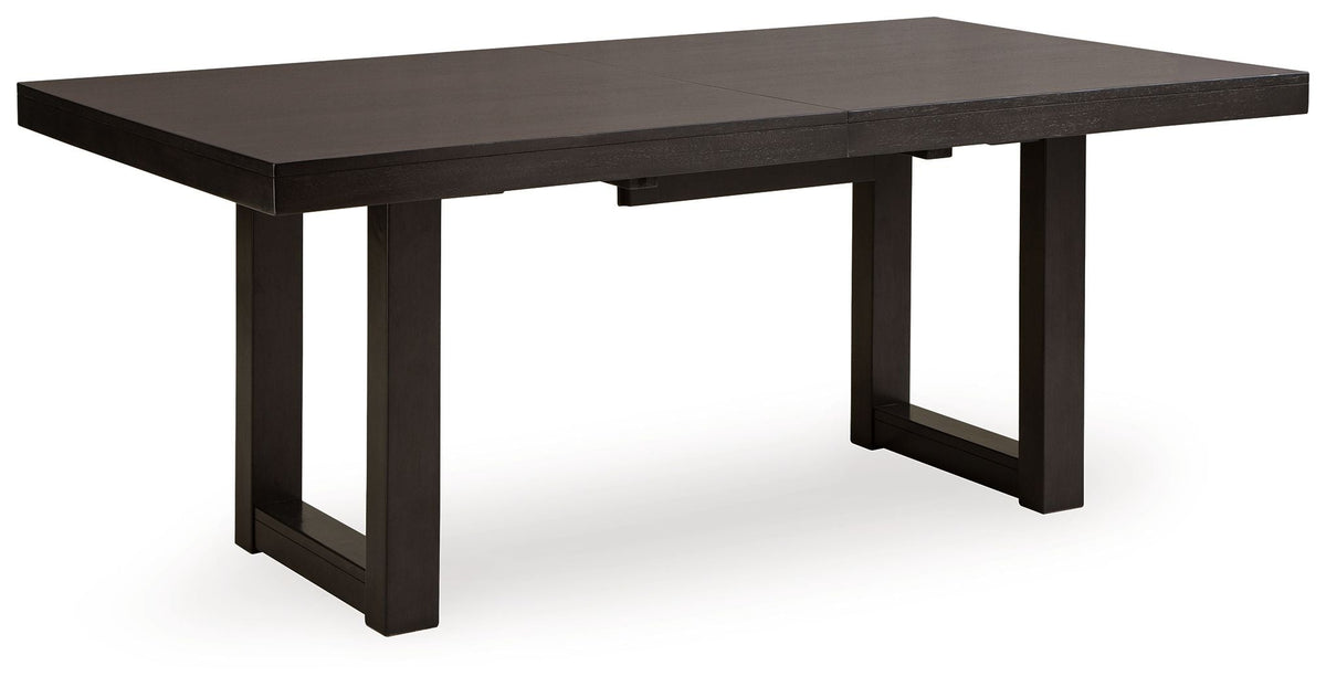 Neymorton - 7 Pc. - Rectangular Extension Table, 6 Side Chairs - Dark Grayish Brown