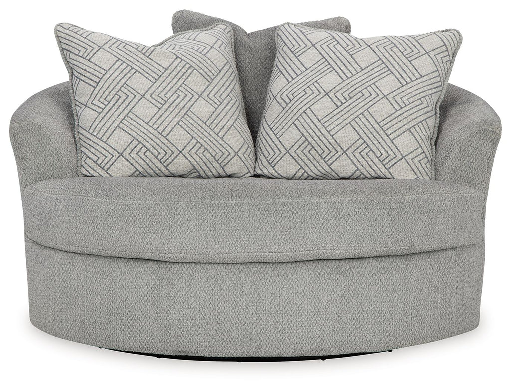 Casselbury - Oversized Swivel Accent Chair - Cement