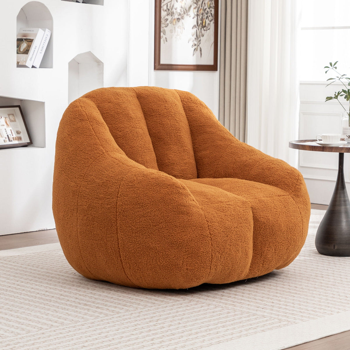Comfy Bean Bag Chair With Memory Foam Filler, Tufted Soft