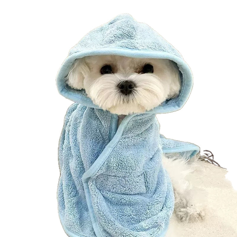 Dogs can wear bathing and drying bathrobes in all seasons bath towels thickened absorbent towels