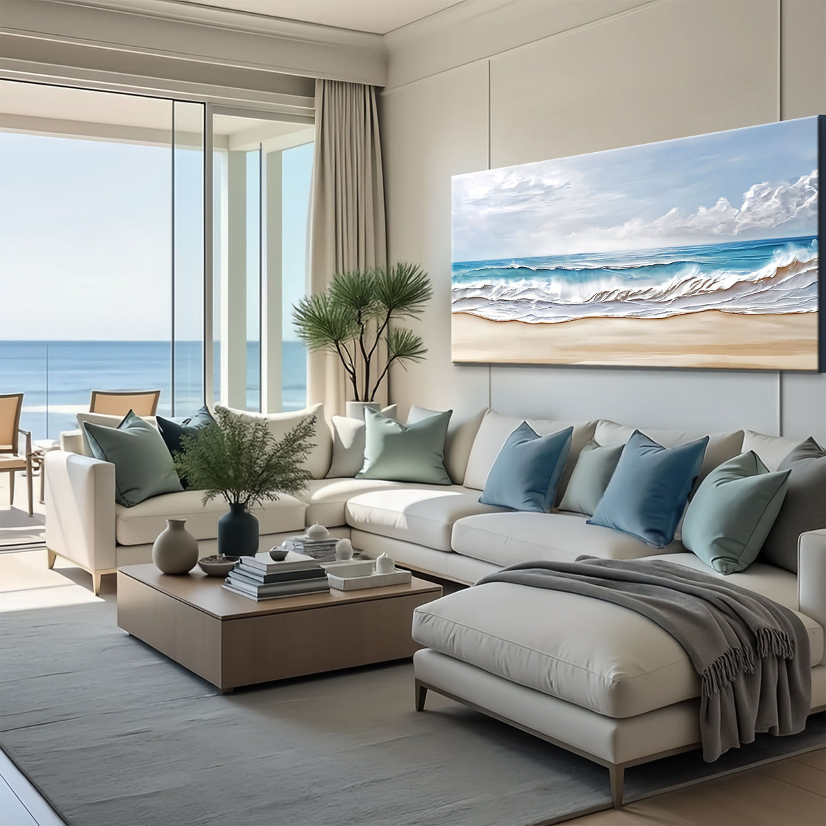 Serene Ocean Wave Coastal Wall Art VII