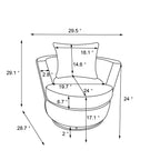 Rotating bucket chair living room comfortable circular sofa chair 360 degree rotating bucket club chair armchair (beige)