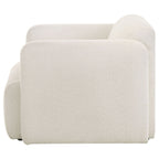 Dorset Fabric Upholstered Round Track Arm Accent Chair White