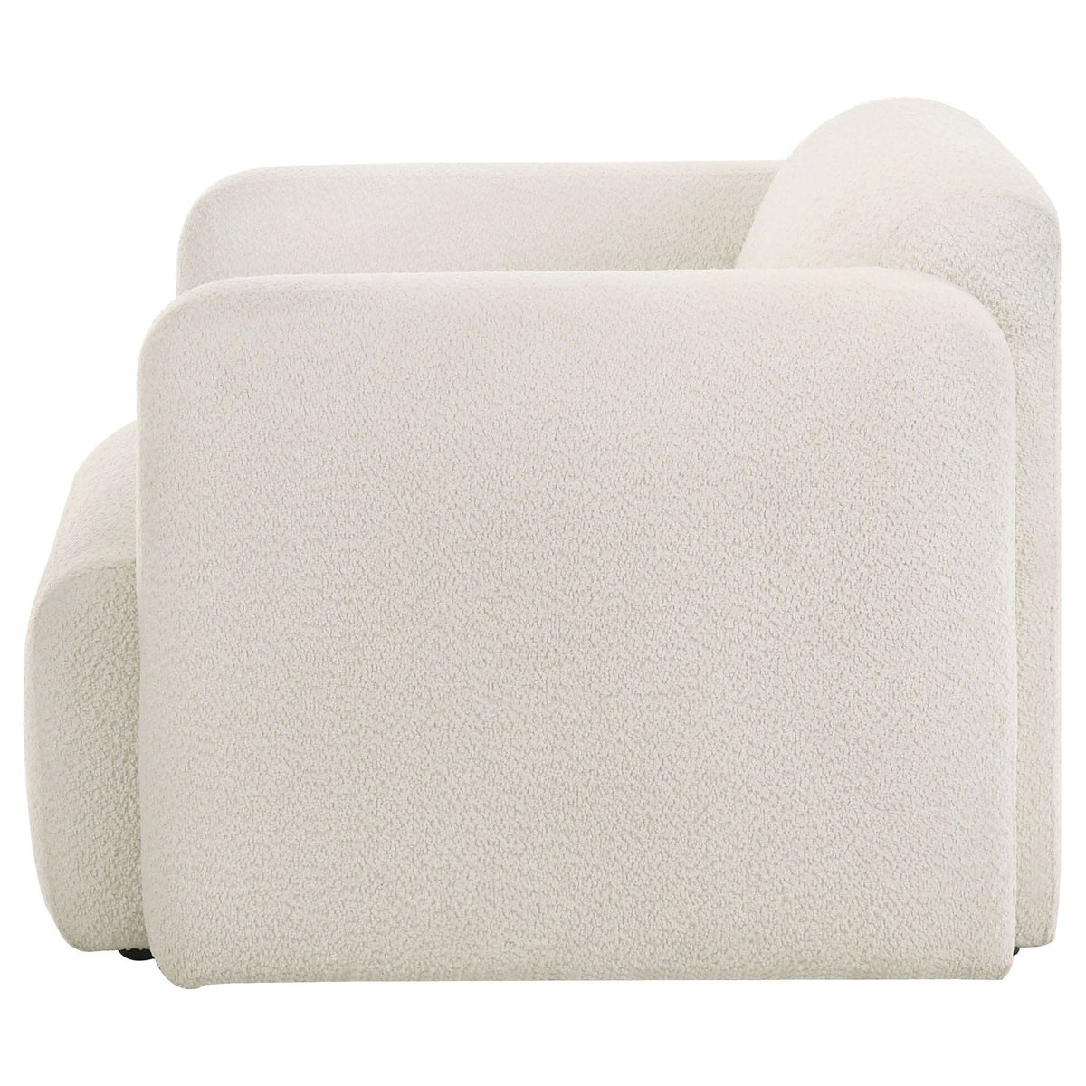 Dorset Fabric Upholstered Round Track Arm Accent Chair White