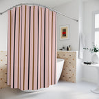 Sophisticated Pink Striped Shower Curtain — Modern Bath Accents