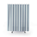 Pale Blue Stripe Shower Curtain – Coastal Modern Bathroom Decor