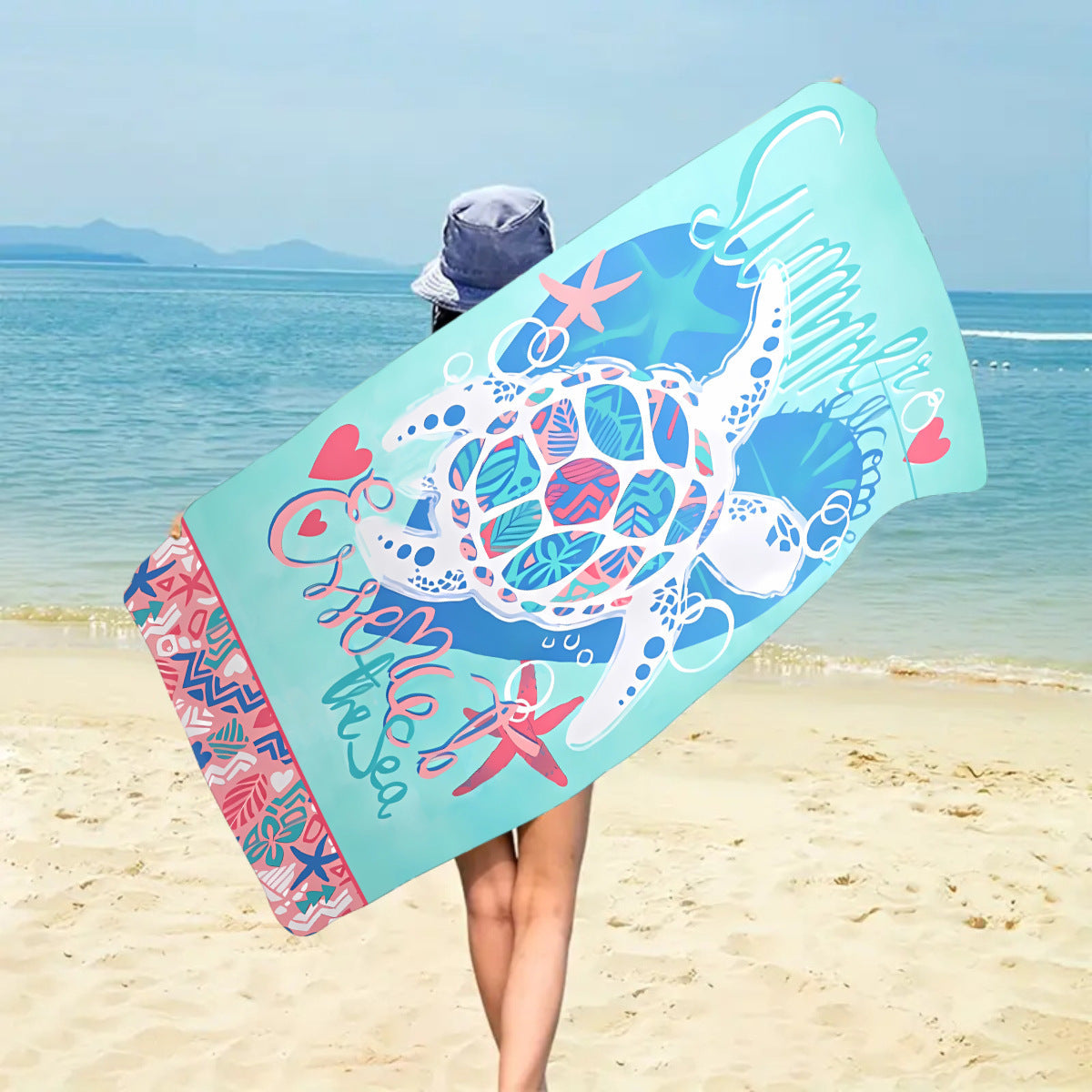 Quick-drying Microfiber Beach Bath Towel Double-sided Velvet