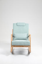 Rocking Chair Upholstered Fabric Rocking Armchair Indoor with High Backrest Glider Chairs and Lumbar Pillow for Living Room