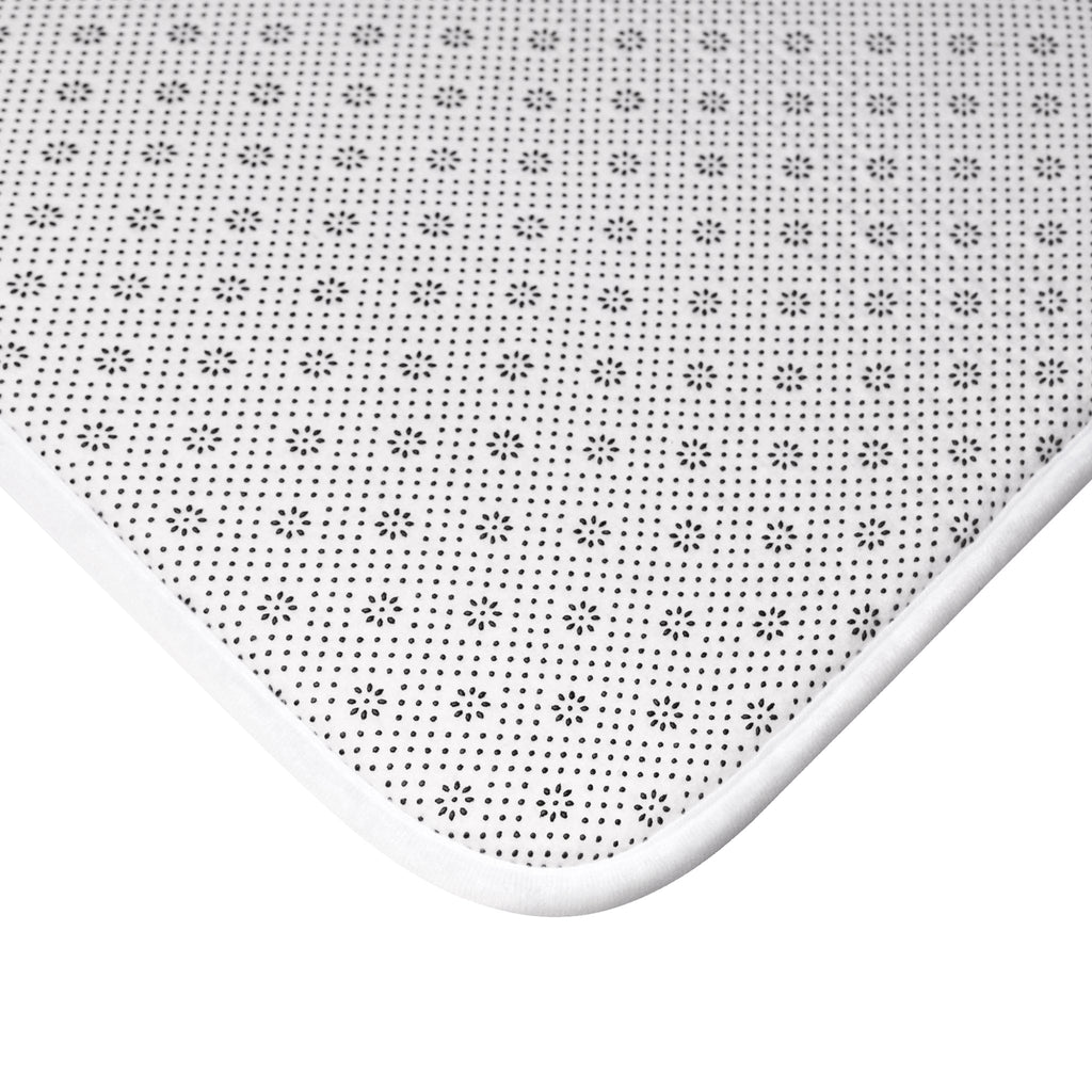 Polka Dot "Le Bain" Bath Mat — Cream & Sage Green Bathroom Rug