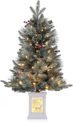 3 Ft Pre-Lit Christmas Tree, Artificial Christmas Trees with Lighting, Xmas Trees with 78 Led Lights, Christmas Decoration for Home, Office, Easy Assembly