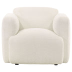 Dorset Fabric Upholstered Round Track Arm Accent Chair White