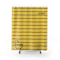 Le Bain Yellow Striped Shower Curtain — Minimalist French Bath Decor