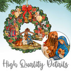 Scarlet Flower Matreshka Wooden Ornaments by G. DeBrekht - Christmas Santa Snowman Decor - 8115103