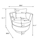Teddy Rotating Bucket Chair Rotating Emphasis Chair Living Room Armchair Gold Stainless Steel Base Round Bucket Chair (White)