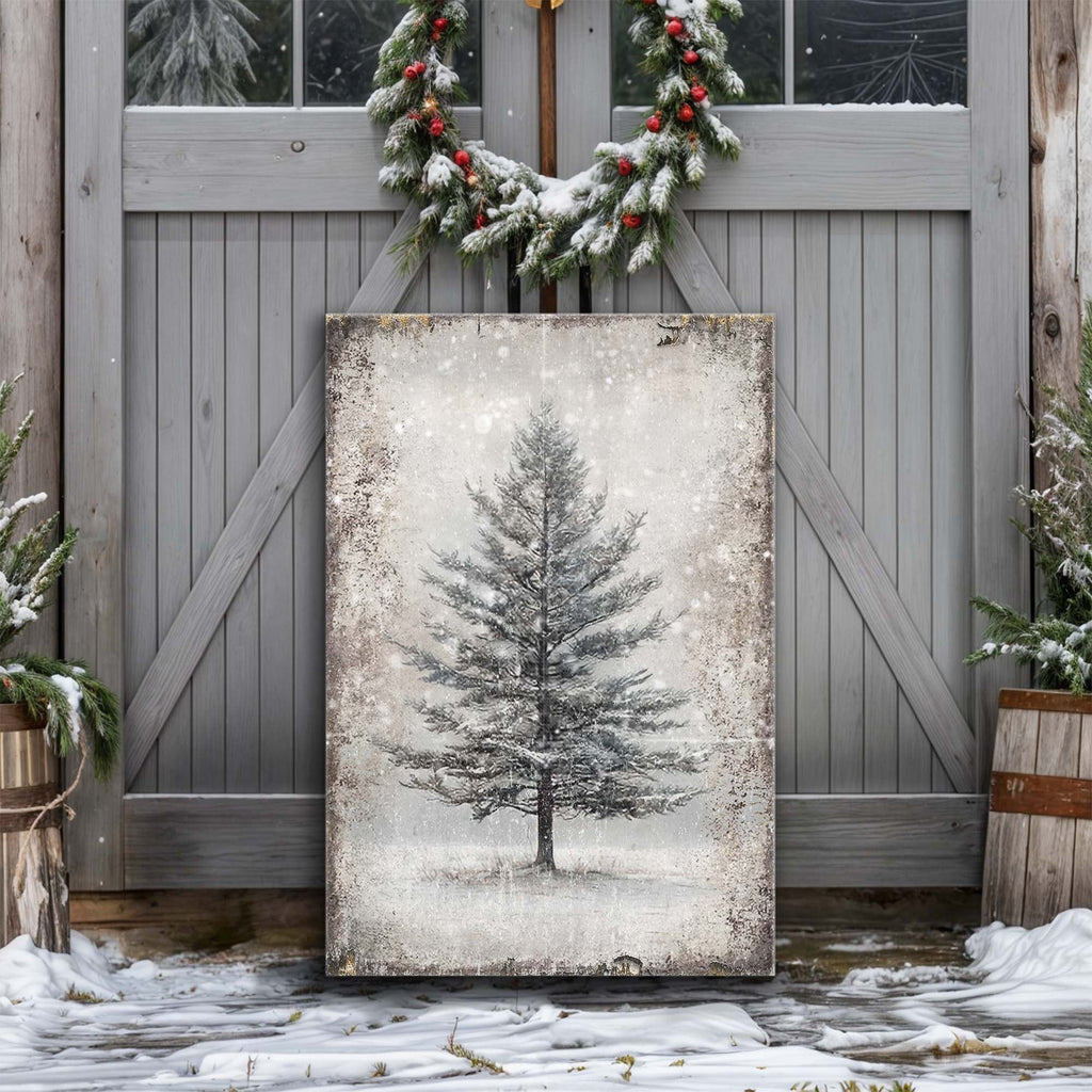 Vintage Christmas Tree Wall Art VI