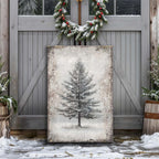 Vintage Christmas Tree Wall Art VI