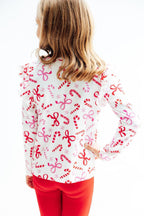 Candy Cane Lane L/S Ruffle Tee
