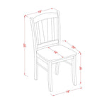 EAST WEST FURNITURE - ANDL3-MAH-W - 3-Piece Dinette Room Set- 2 Dining Room Chair and Dining Room Table - Wooden Seat and Slatted Chair Back - Mahogany Finish
