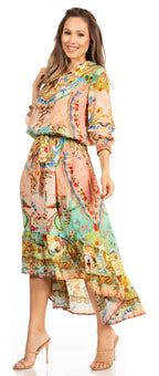 Sakkas Andreas Women's Maxi Dress with Ruffles and Buttons