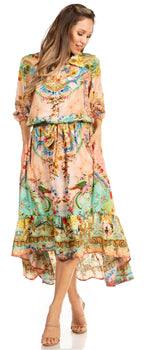Sakkas Andreas Women's Maxi Dress with Ruffles and Buttons