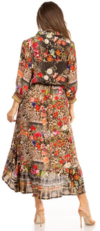 Sakkas Andreas Women's Maxi Dress with Ruffles and Buttons
