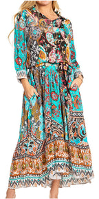 Sakkas Andreas Women's Maxi Dress with Ruffles and Buttons
