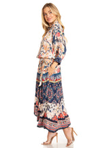Sakkas Andreas Women's Maxi Dress with Ruffles and Buttons