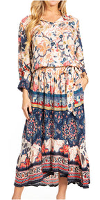 Sakkas Andreas Women's Maxi Dress with Ruffles and Buttons