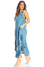 Sakkas Starlight Fourth Women's Tie Dye Caftan Tank Dress/Cover Up  Beach Kaftan