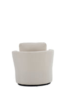 Rotating bucket chair living room comfortable circular sofa chair 360 degree rotating bucket club chair armchair (beige)
