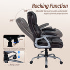 Executive Office Chair Leather Ergonomic Computer Desk Chair with Padded Seat and Armrests