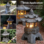 Solar-Powered Zen Garden Decor: Pagoda Lanterns & Statues