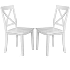 Orisfur 5 Pieces Dining Table and Chairs Set for 4 Persons Kitchen Room Solid Wood Table with 4 Chairs MDF + White + Solid Wood