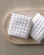Cloud Waffle Geometry Bath Towel & Washcloth