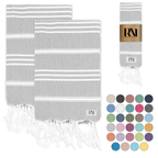Istanbul Classic Turkish Hand Towel Set for Kitchen, Bath, Beach, Gym, Yoga and Travel