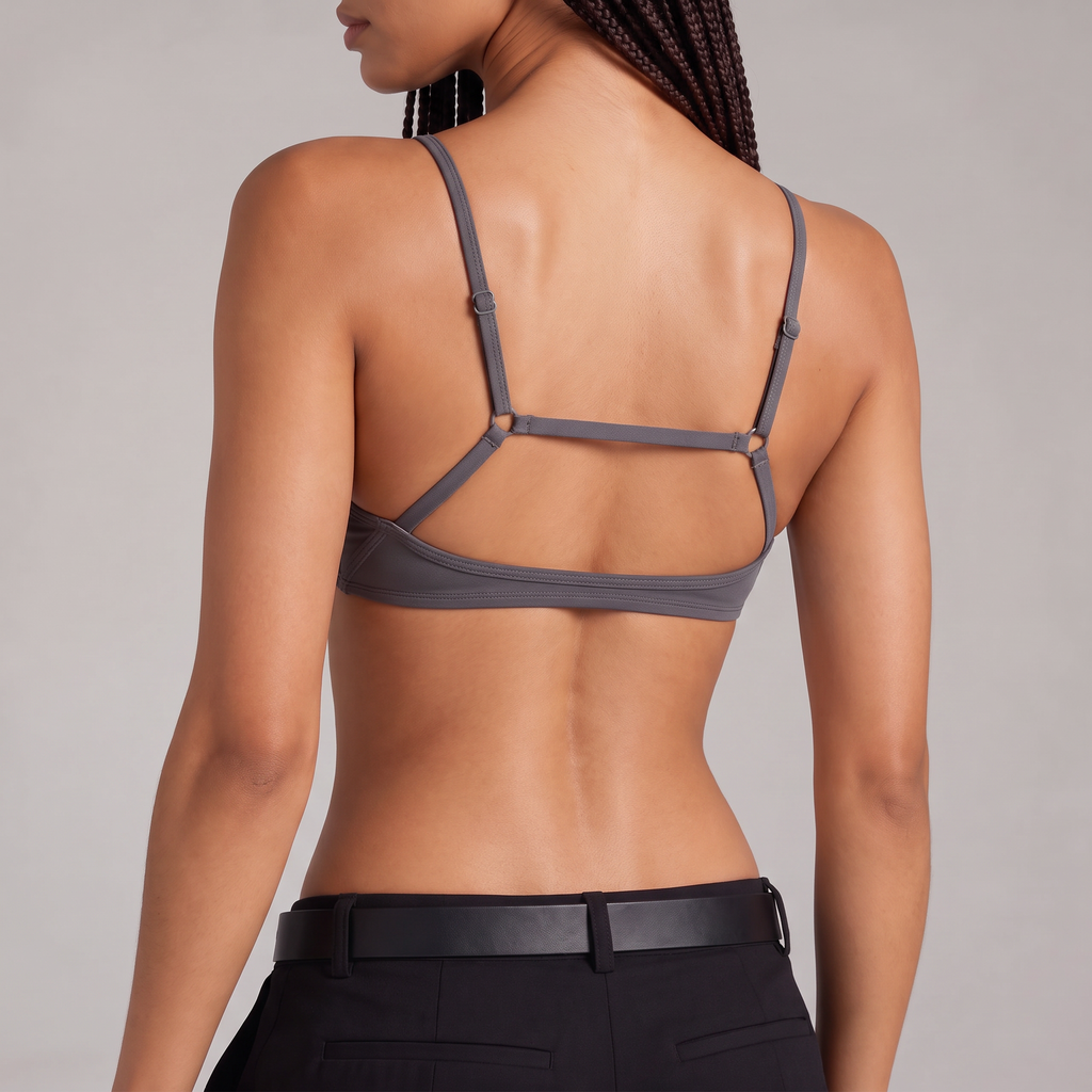 Low Scoop Workout Bra - Charcoal